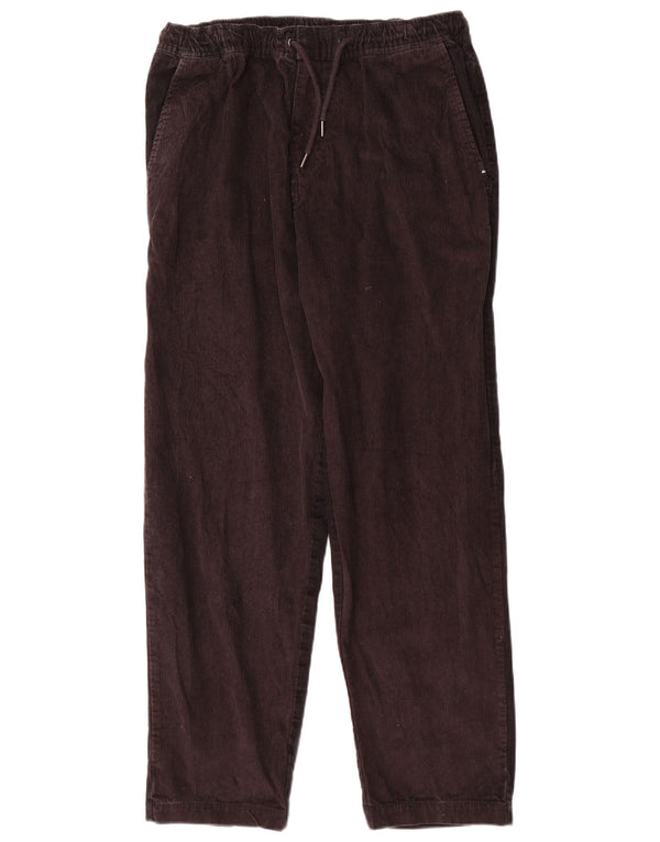 Pantaloni dritti da uomo in velluto a coste Quiksilver medi W32 L28 cotone marrone
