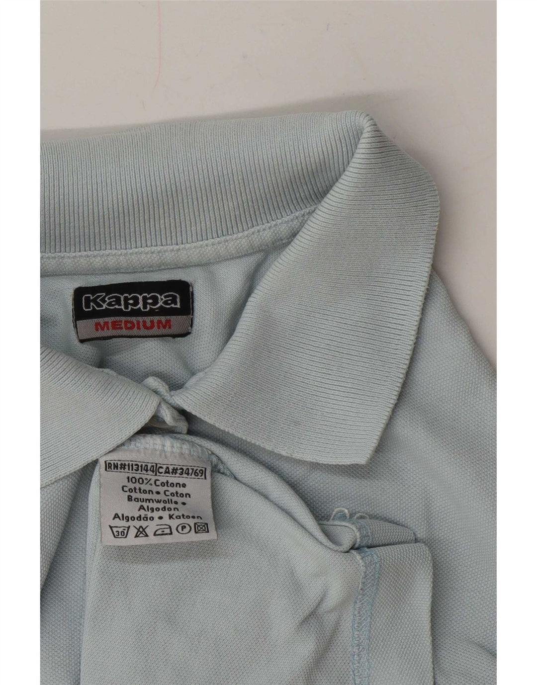 Polo Kappa da donna UK 12 blu medio in cotone
