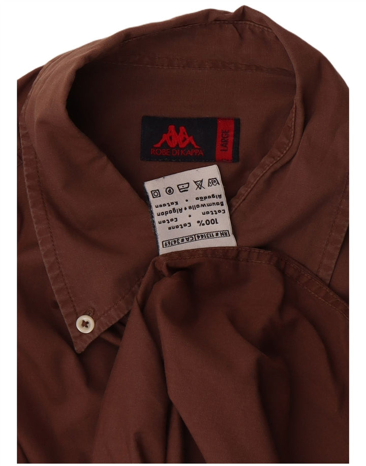 Camicia Kappa Uomo Large Marrone Cotone