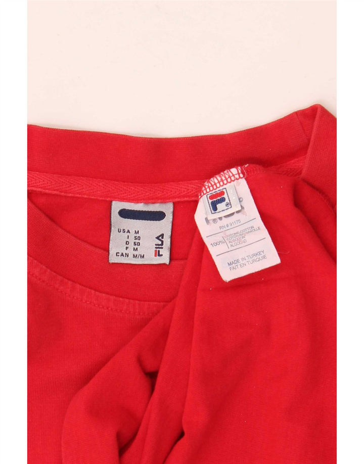 T-shirt grafica da uomo Fila Top IT 50 rosso medio in cotone