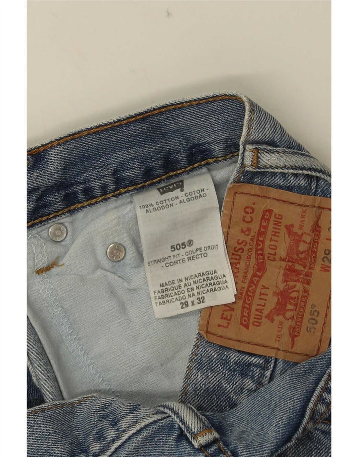 Pantaloncini Levi's da donna 505 in denim invecchiato W29 cotone blu medio