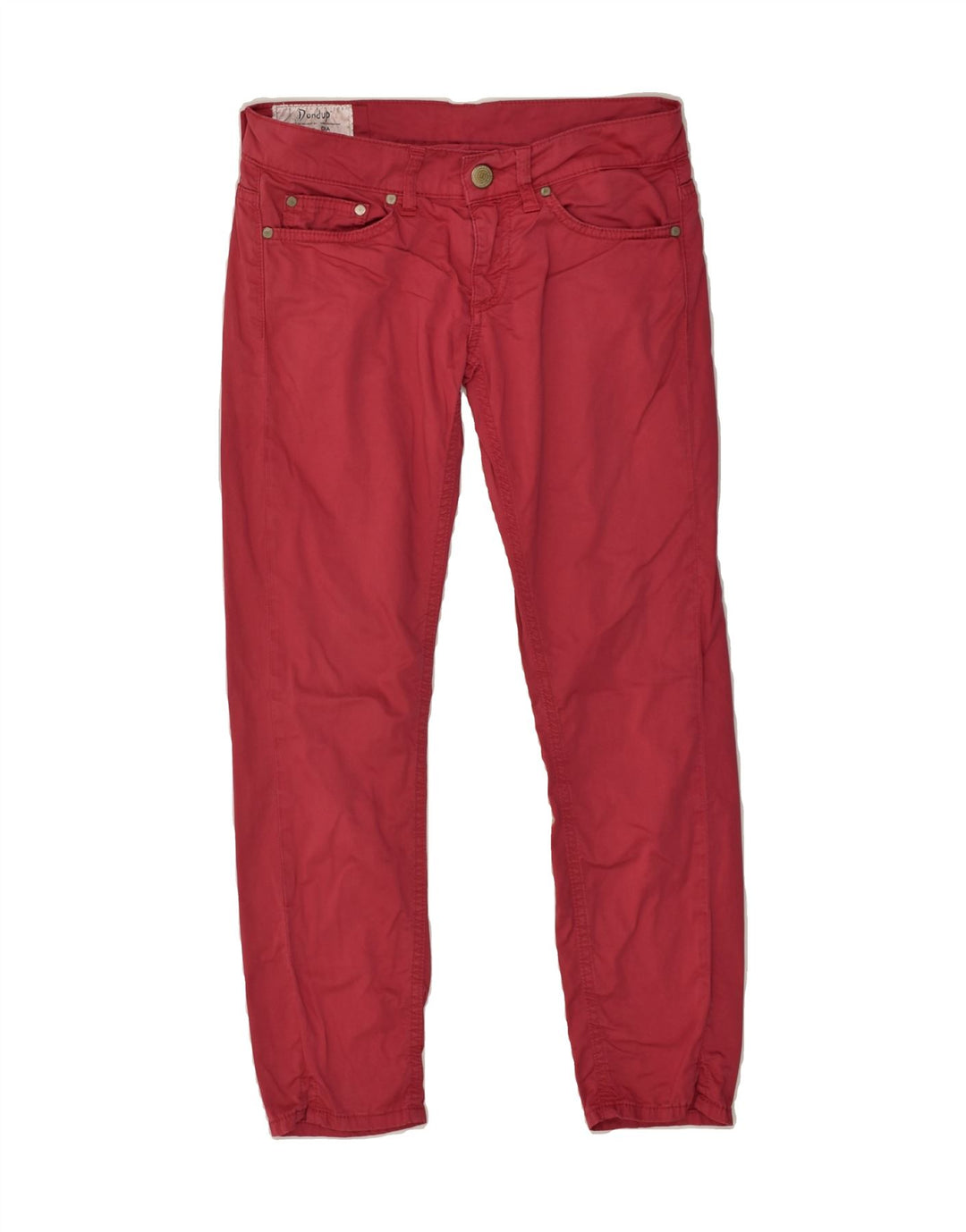 DONDUP Womens Slim Casual Trousers W26 L26  Pink Cotton | Vintage Dondup | Thrift | Second-Hand Dondup | Used Clothing | Messina Hembry 