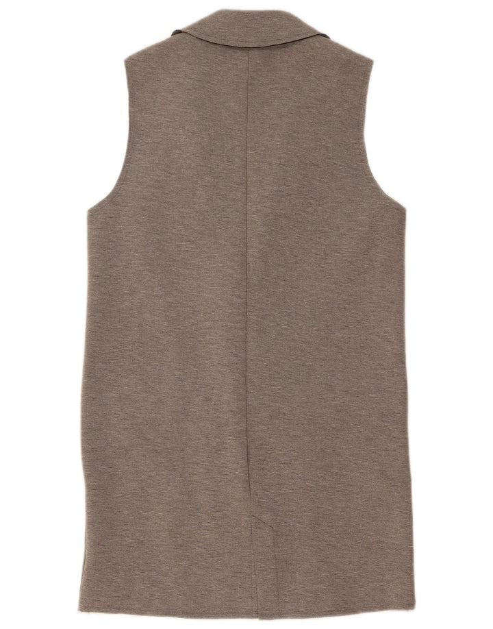 Gilet lungo da donna Topshop UK 8 piccolo poliestere chiazzato grigio