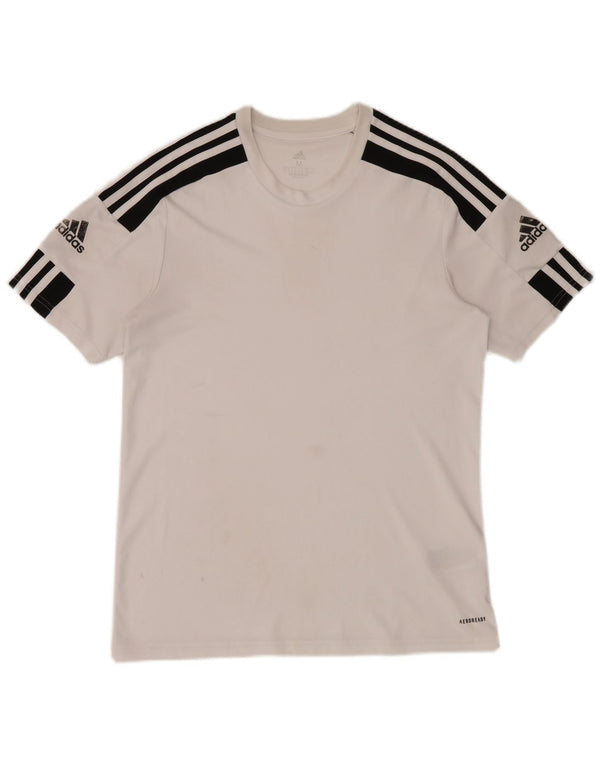 T-shirt Adidas Aeroready da uomo Top in poliestere color block bianco medio