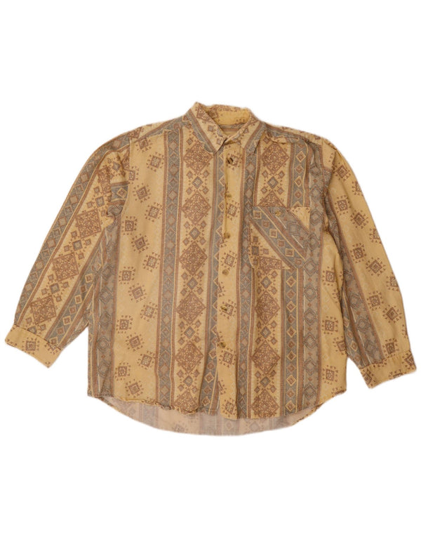 Camicia da uomo VINTAGE taglia 15 1/2 16 39/40 Cotone geometrico beige medio