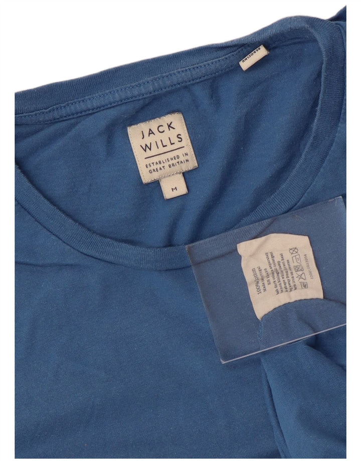 JACK WILLS Mens Graphic T-Shirt Top Medium Blue Cotton