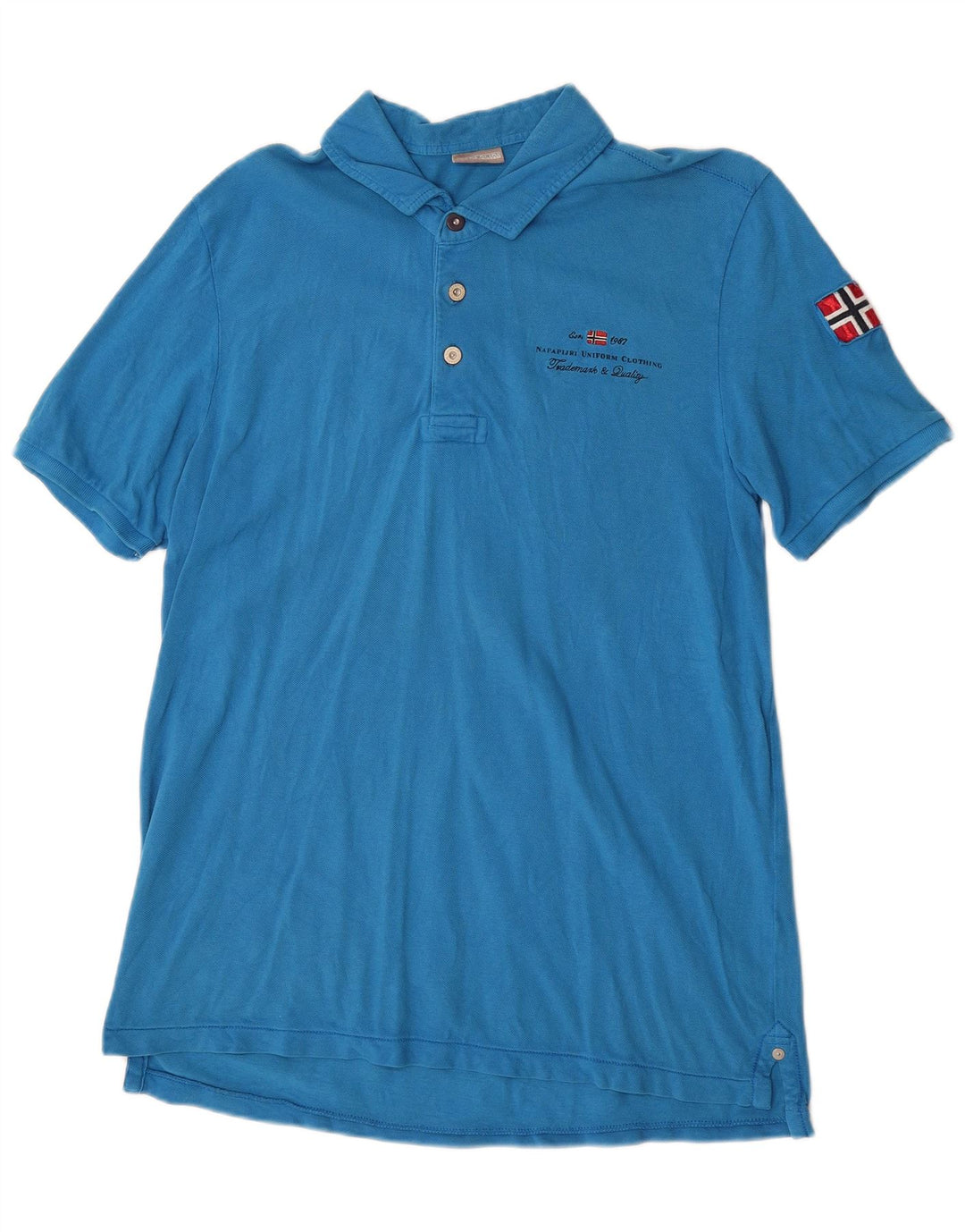 Polo grafica da uomo Napapijri grande in cotone blu
