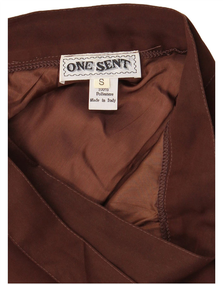 Gonna avvolgente da donna VINTAGE piccola W26 poliestere marrone