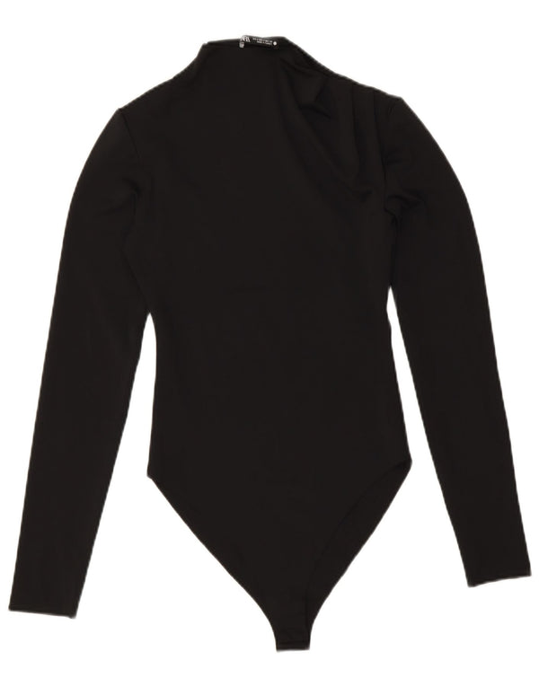 Body a maniche lunghe da donna Zara UK 8 piccolo poliestere nero