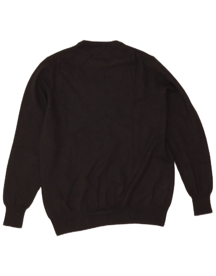 Maglione maglione girocollo da donna Fred Perry UK 14 lana nera media