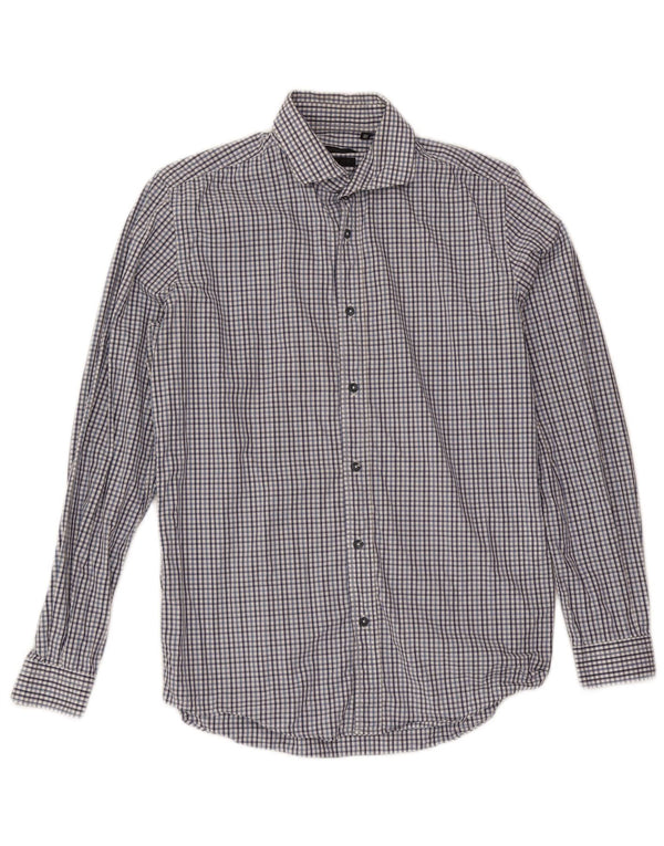 Camicia slim fit da uomo Liu Jo taglia 39 15 1/2 medio blu navy a quadri