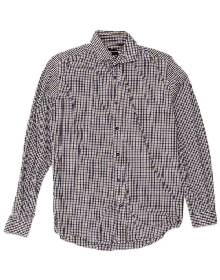Camicia slim fit da uomo Liu Jo taglia 39 15 1/2 medio blu navy a quadri