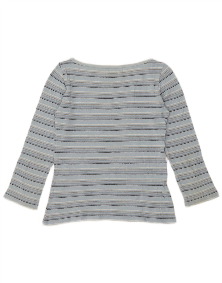 Top corto da donna Zara manica 3/4 UK 12 a righe blu medio