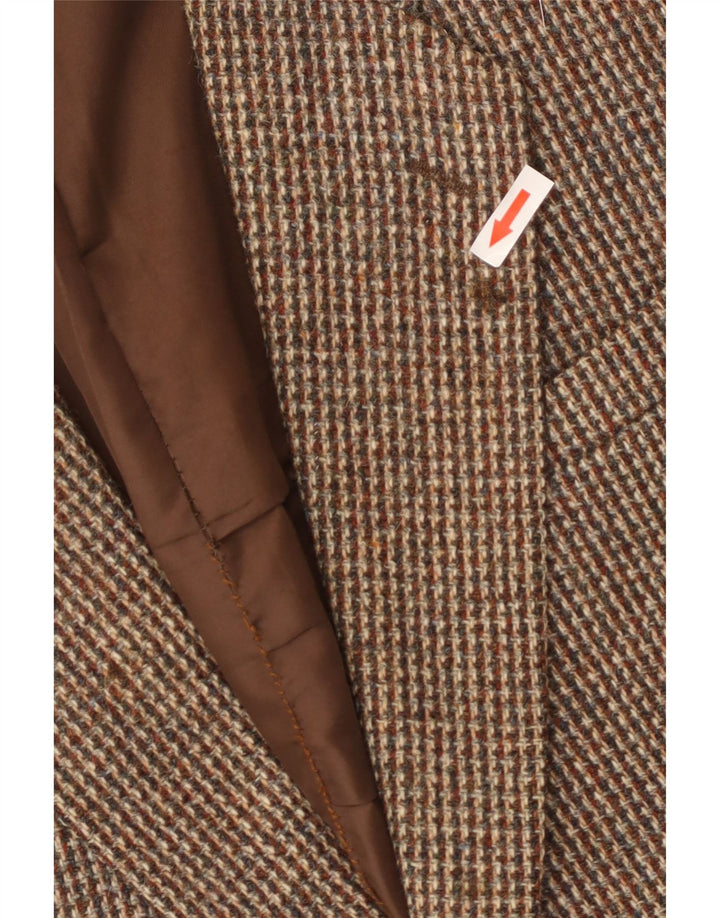 Giacca blazer da uomo in tweed Harris Dunn & Co UK 38 pied de poule marrone medio