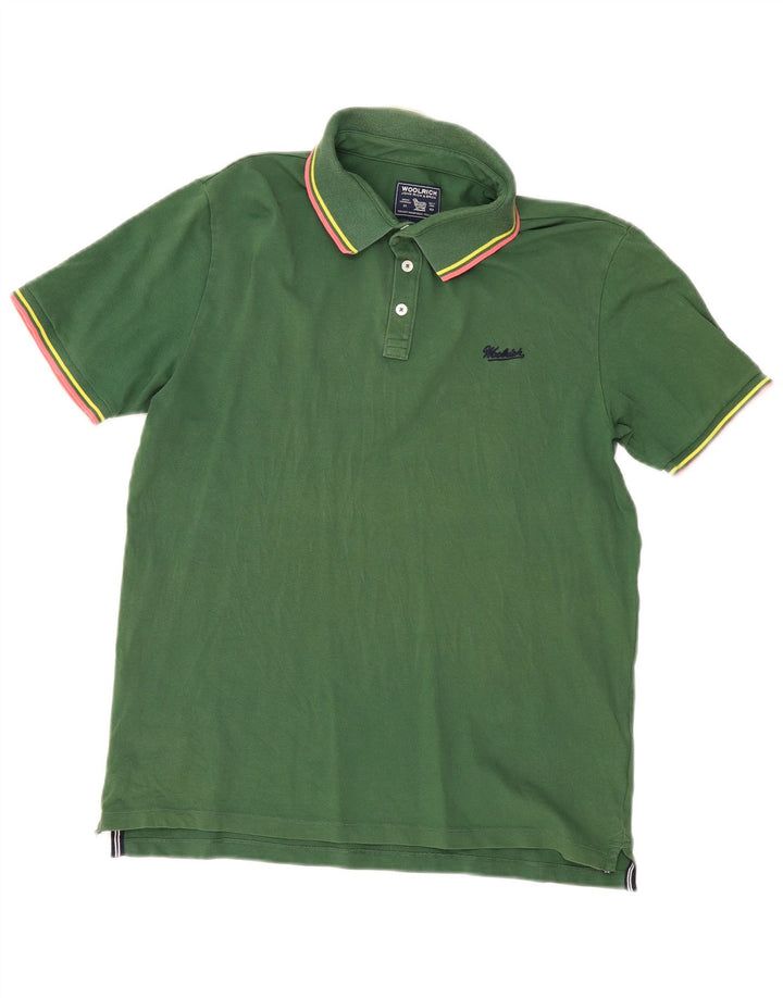 Polo da uomo Woolrich Large in cotone verde
