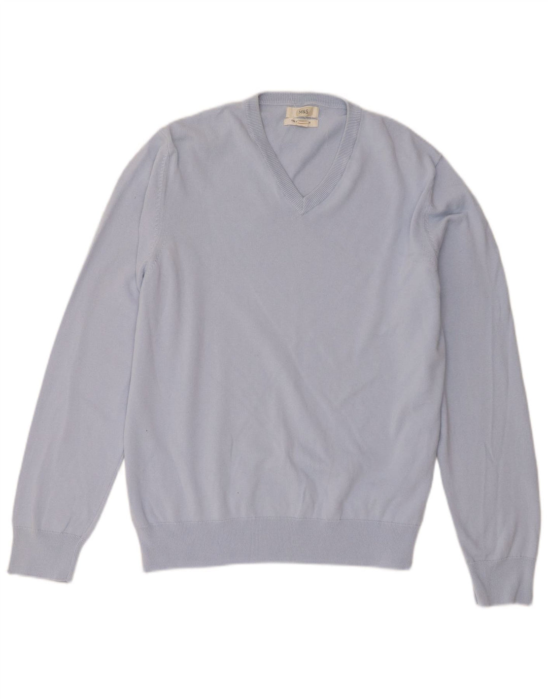 Maglione da uomo con scollo a V Marks & Spencer XL in cotone blu