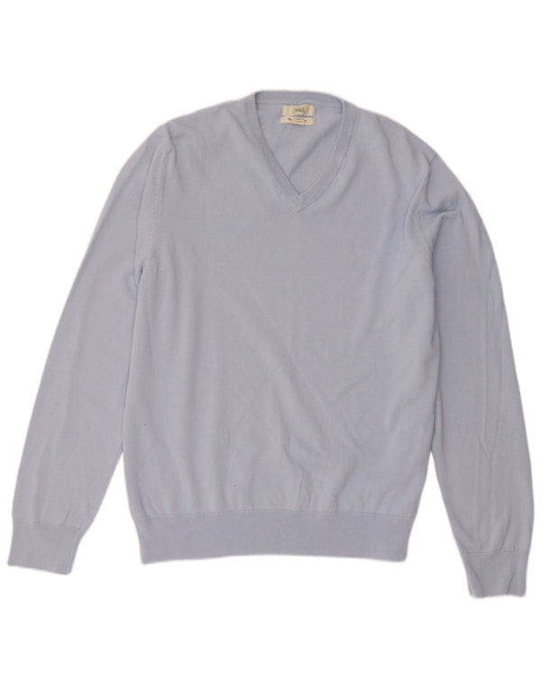 Maglione da uomo con scollo a V Marks & Spencer XL in cotone blu