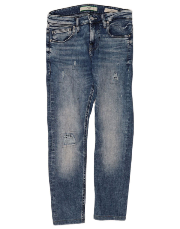 Guess Jeans da donna Chris Distressed Super Skinny W28 L26 Cotone Blu