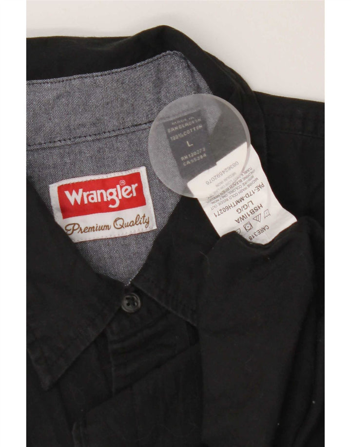 Camicia a maniche corte da uomo Wrangler grande in cotone nero