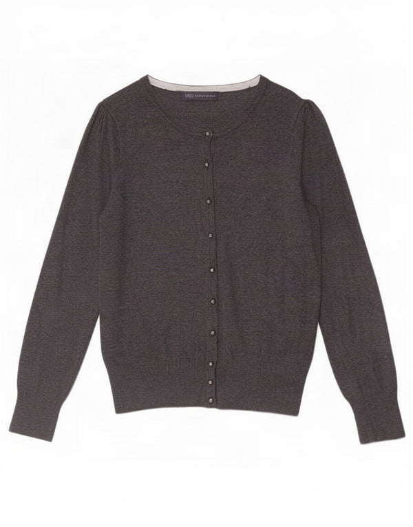 Maglione cardigan da donna Marks & Spencer UK 8 piccolo viscosa grigia