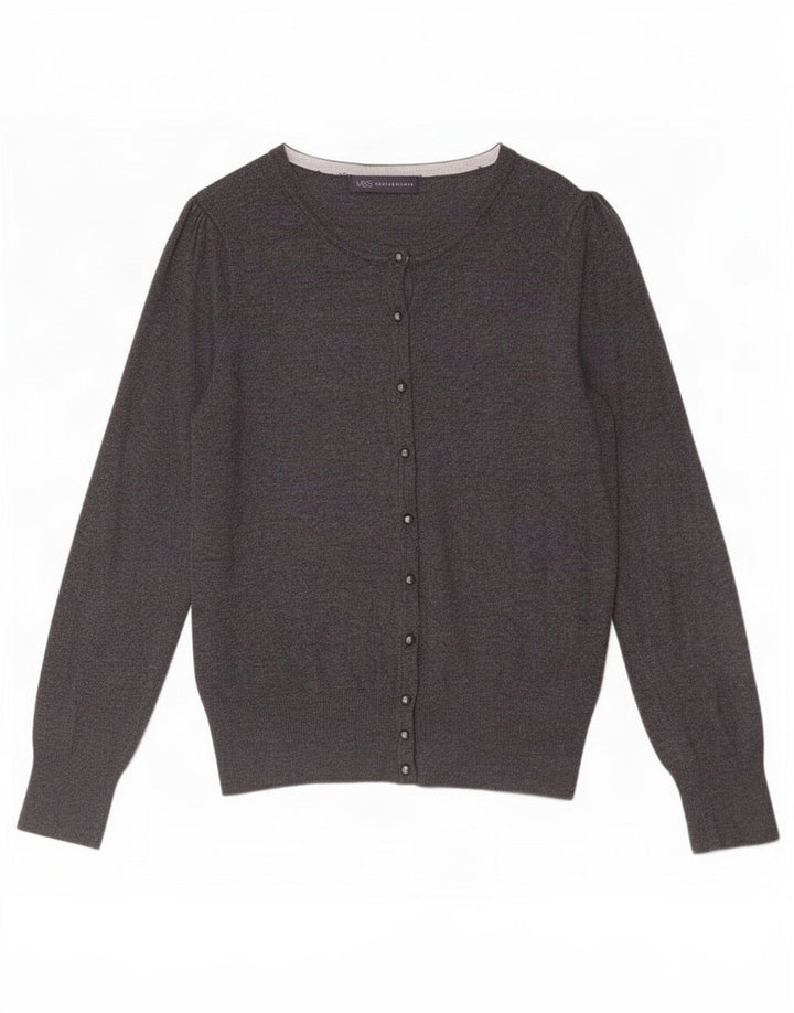 Maglione cardigan da donna Marks & Spencer UK 8 piccolo viscosa grigia
