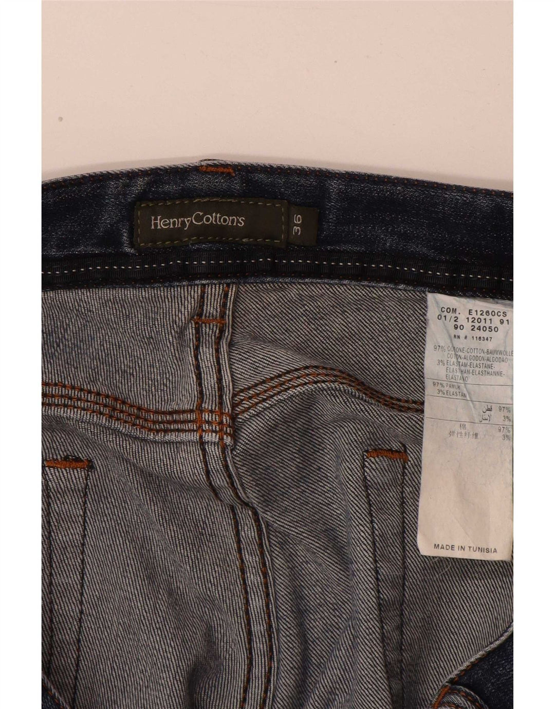 Jeans dritti da uomo Henry Cottons W36 L32 cotone blu