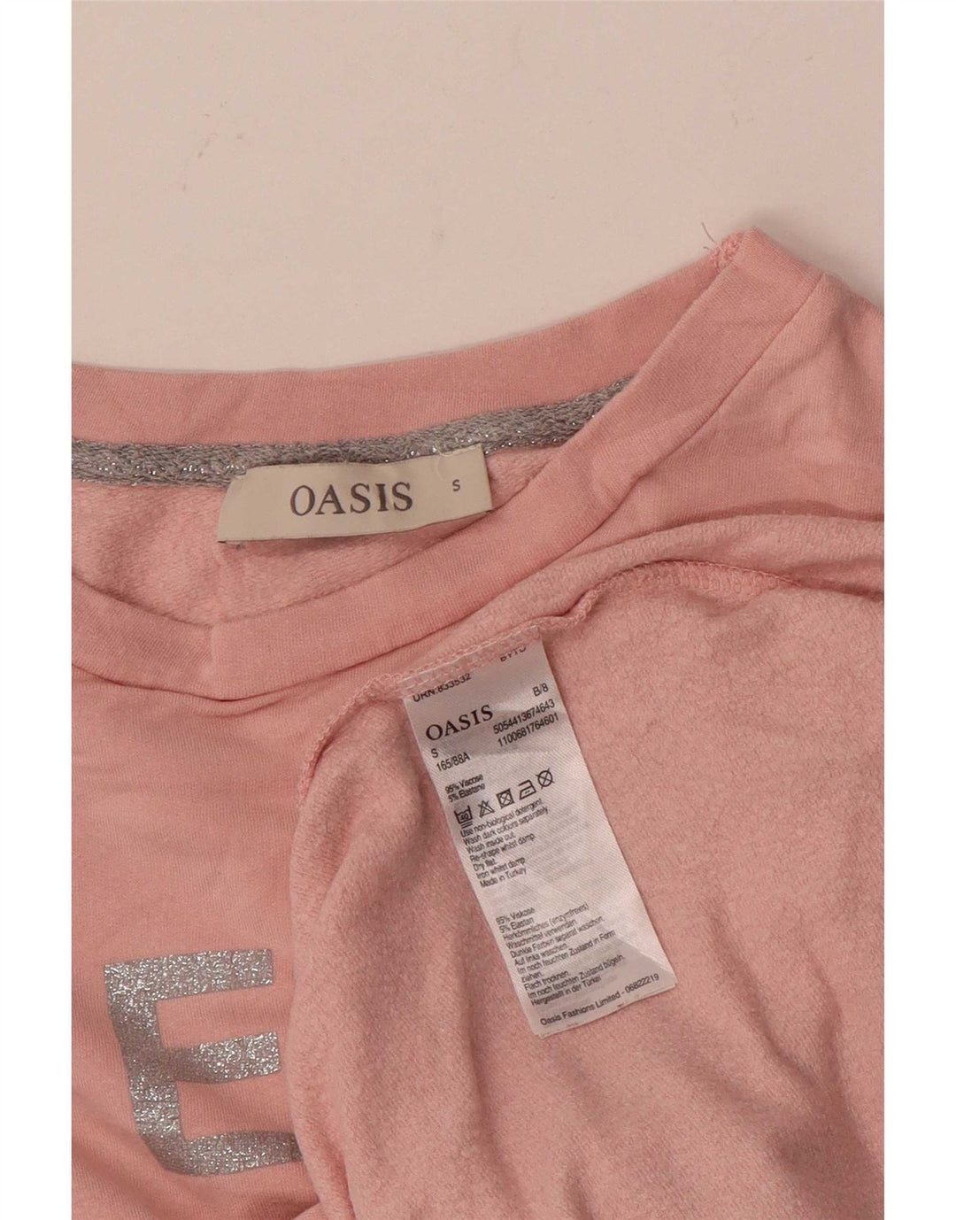 Felpa grafica da donna Oasis UK 10 piccola viscosa rosa