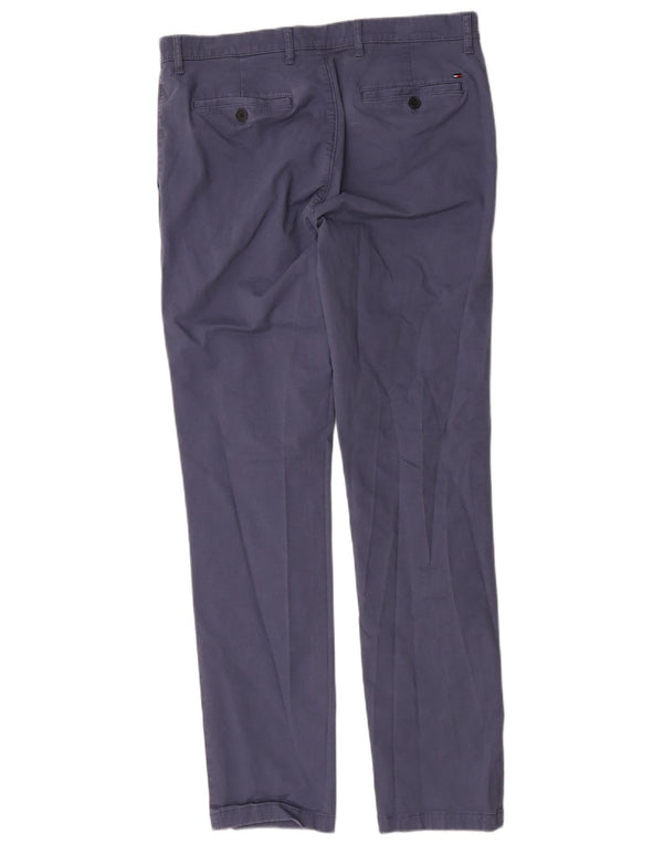 Pantaloni chino slim fit elasticizzati da uomo Tommy Hilfiger W34 L34 cotone blu
