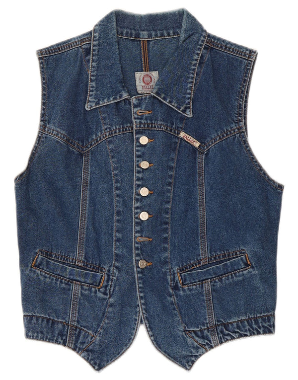 Gilet in denim da donna Dallas UK 10 piccolo cotone blu