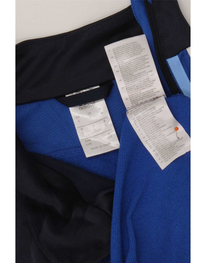 Adidas Uomo Climacool Graphic Pullover Tuta Top Large Blu Colourblock
