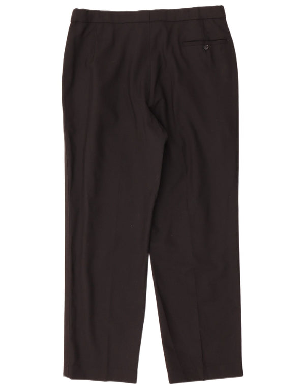 Pantaloni da abito con pegging da uomo Marks & Spencer W36 L31 lana nera