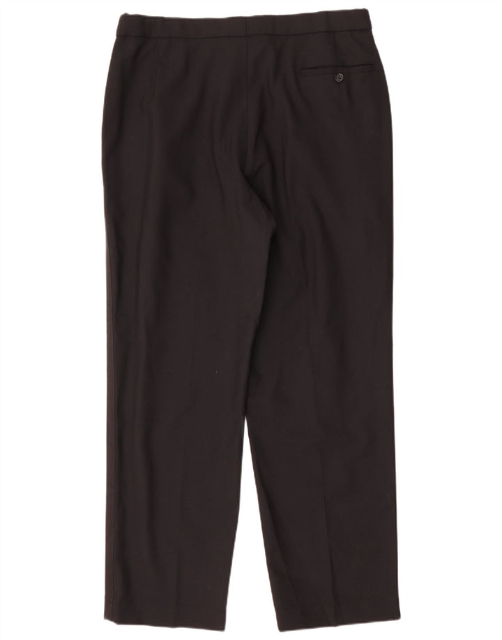 Pantaloni da abito con pegging da uomo Marks & Spencer W36 L31 lana nera