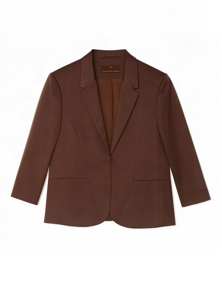 Giacca blazer da donna con maniche a 3/4 Fenn Wright Manson UK 14 grande marrone