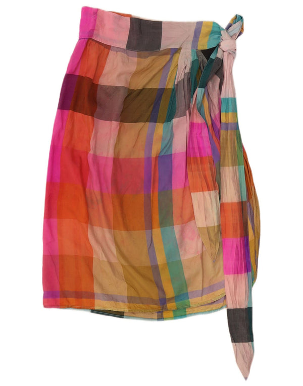 Gonna a portafoglio da donna i Blues IT 42 Media W26 Seta a quadri multicolore