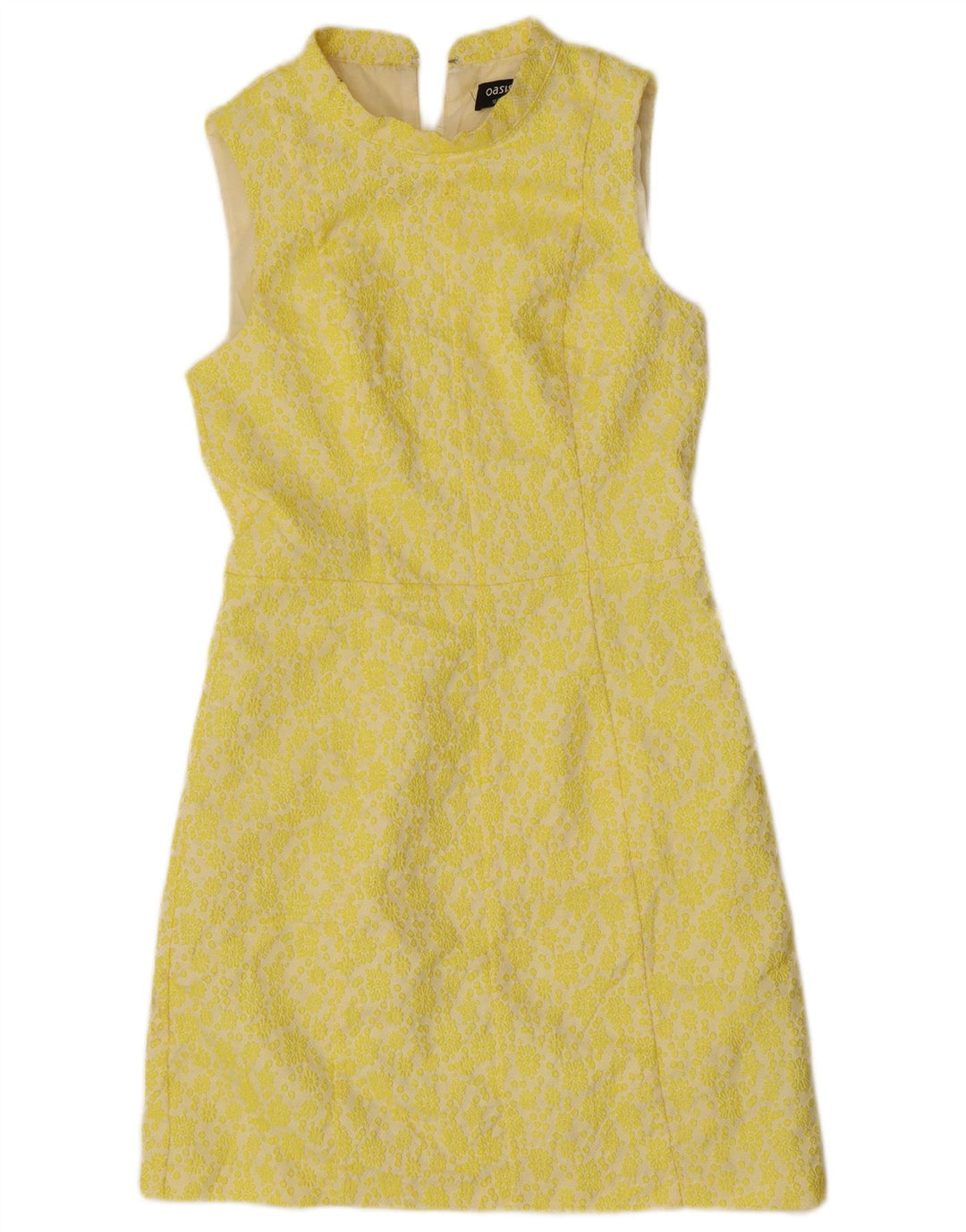 Abito tubino senza maniche da donna Oasis UK 12 Poliestere floreale giallo medio