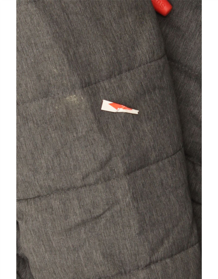 Giacca imbottita con cappuccio da donna Superdry UK 12 Poliestere grigio medio