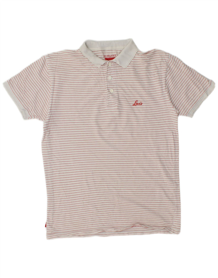 Polo LEVI'S da uomo gessato bianco medio