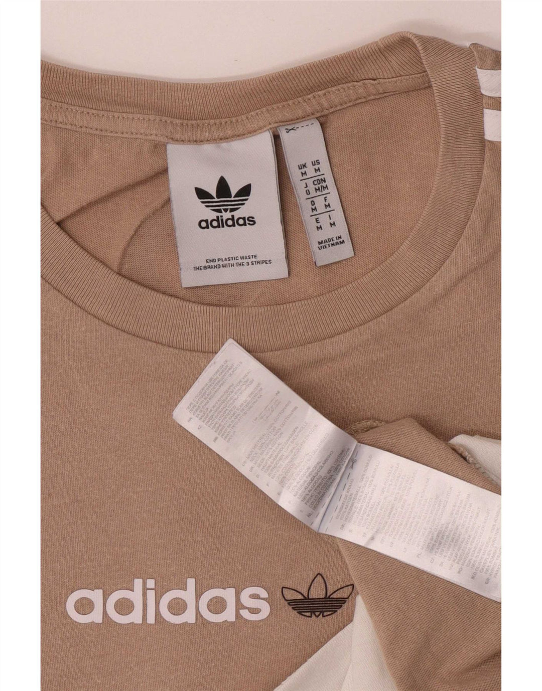 T-shirt grafica da uomo Adidas Top in cotone color block beige medio