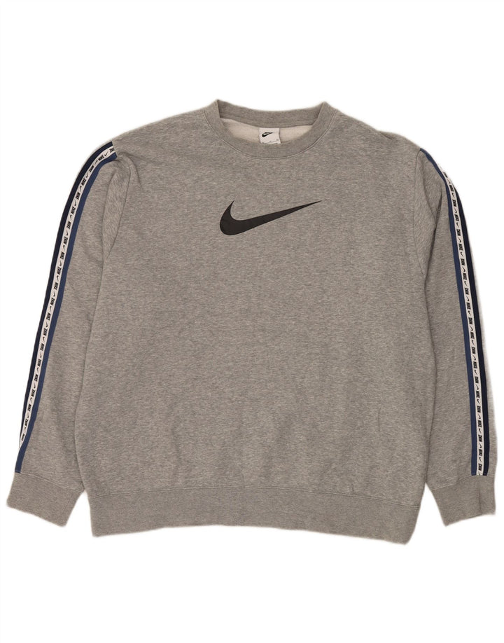 Felpa grafica da uomo NIKE maglione XL in cotone grigio