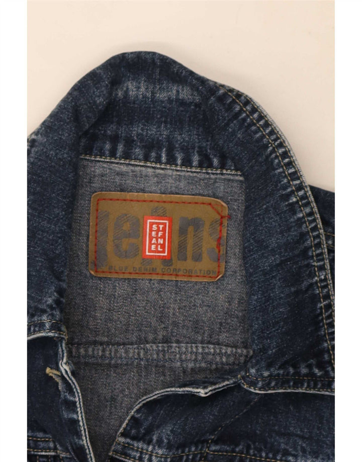 Giacca in denim corto da donna Stefanel UK 12 medio blu navy