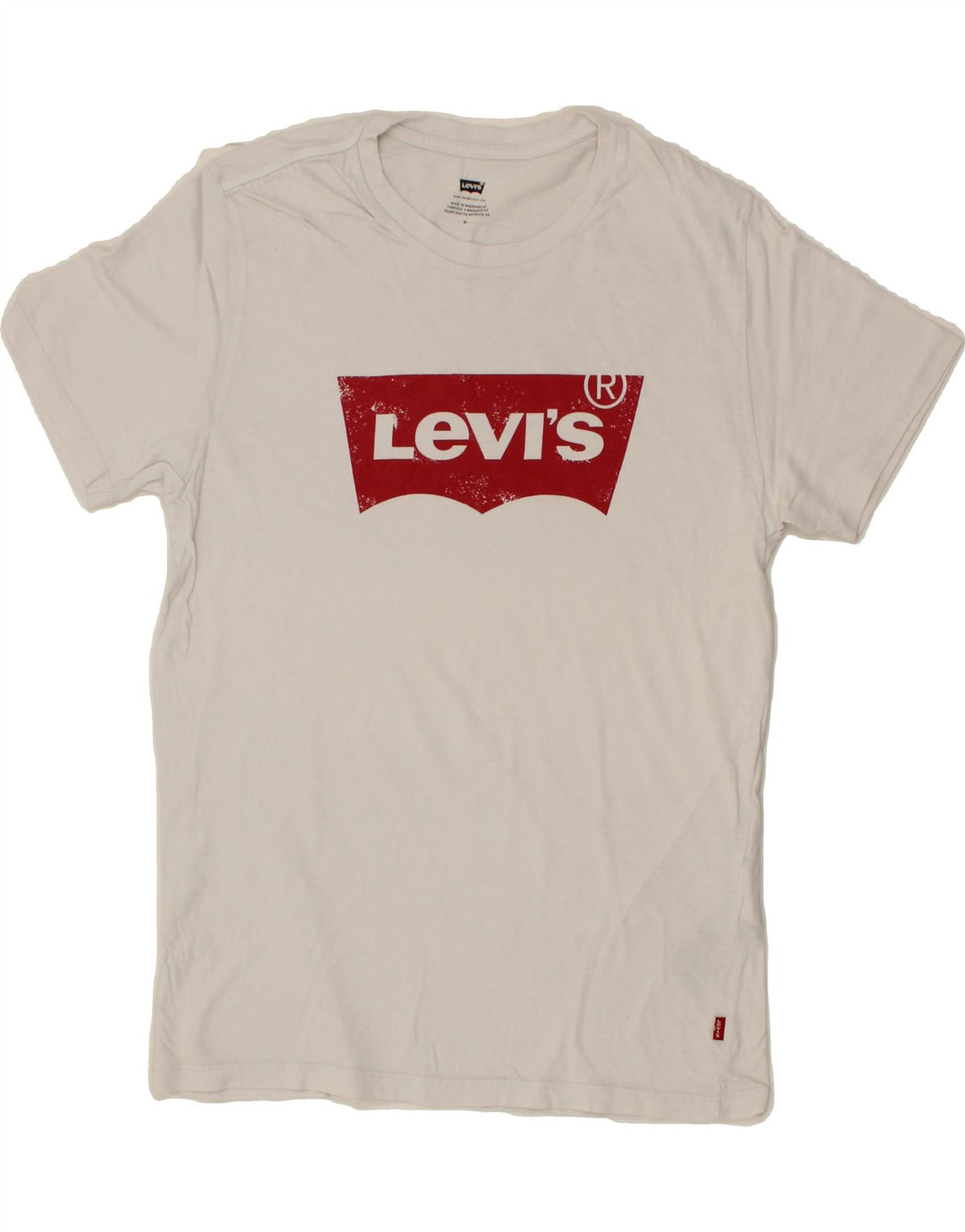 LEVI'S Mens Graphic T-Shirt Top Medium White Cotton Vintage Levi's and Second-Hand Levi's from Messina Hembry 