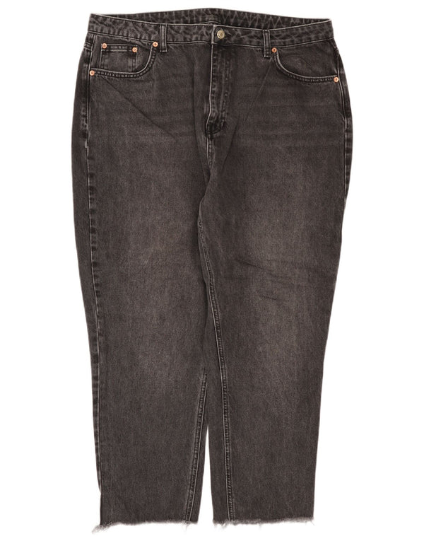 Jeans corti da donna a vita alta Topshop US 14 XL W36 L26 cotone grigio