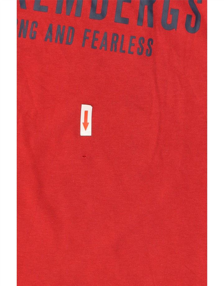 T-shirt grafica da uomo Bikkembergs Top grande in cotone rosso