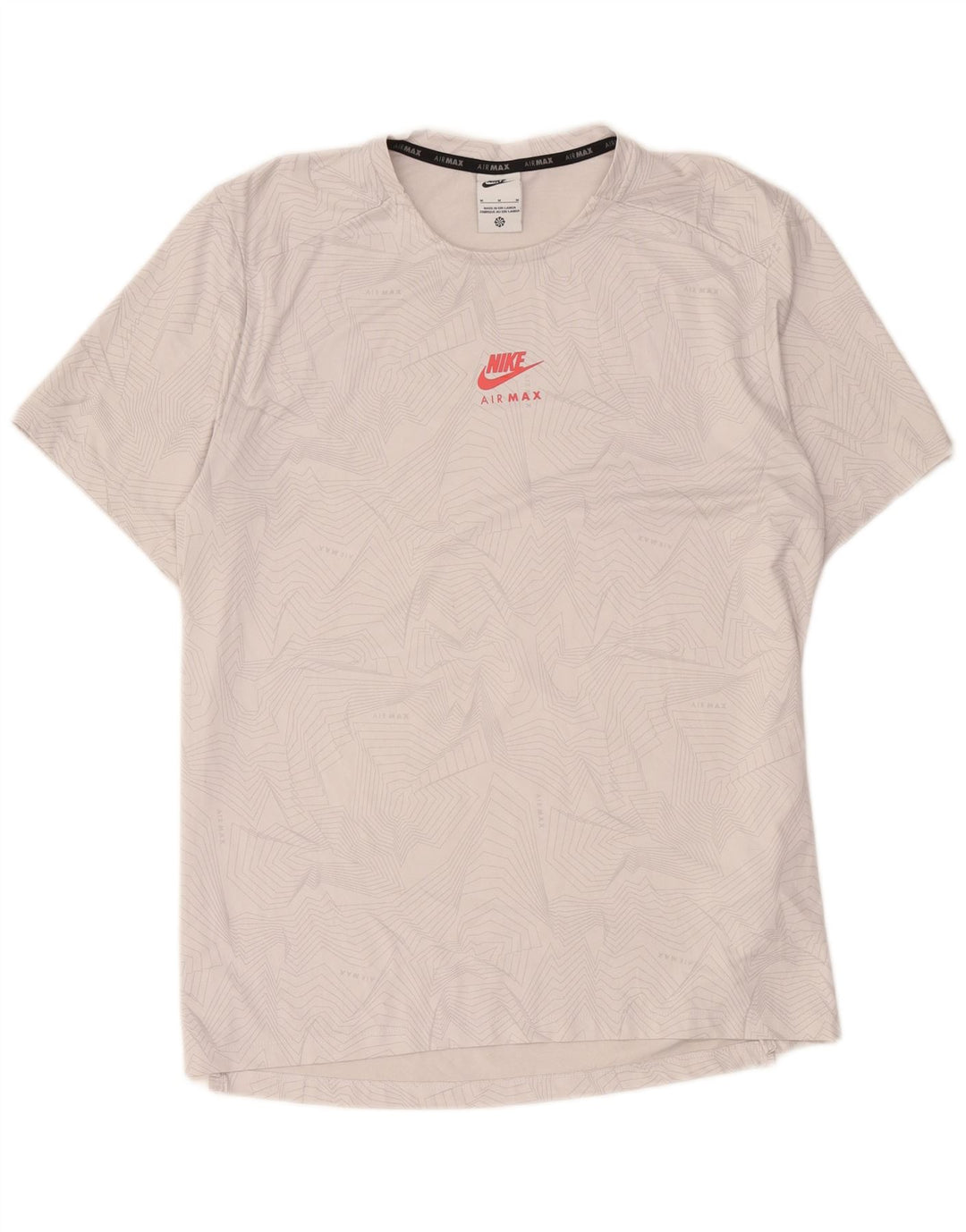 T-shirt grafica Nike da uomo Dri Fit Top in poliestere geometrico grigio medio