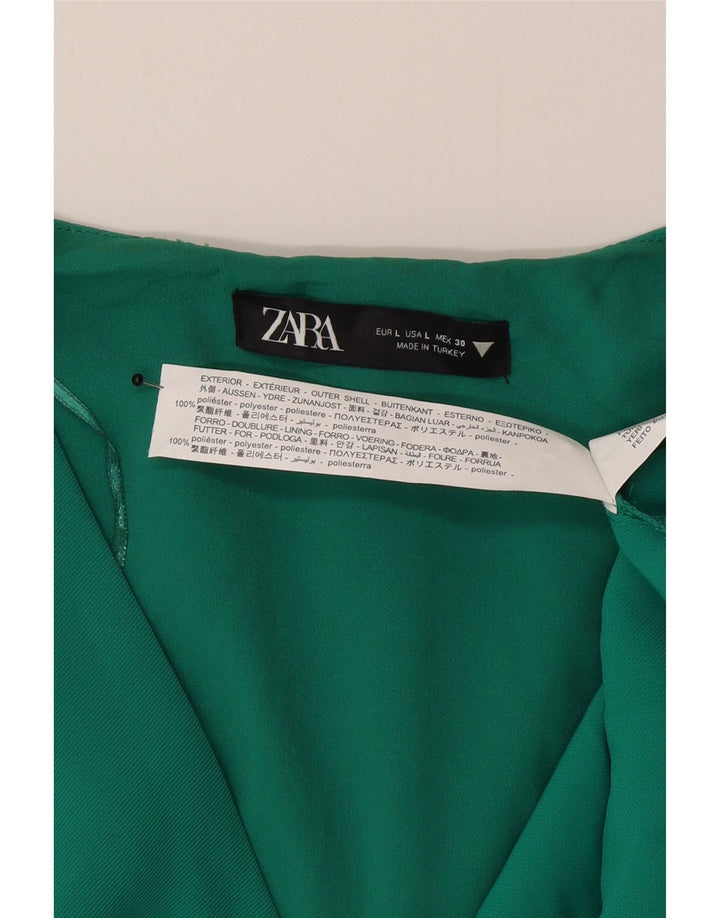 Abito a trapezio da donna Zara UK 16 grande verde poliestere