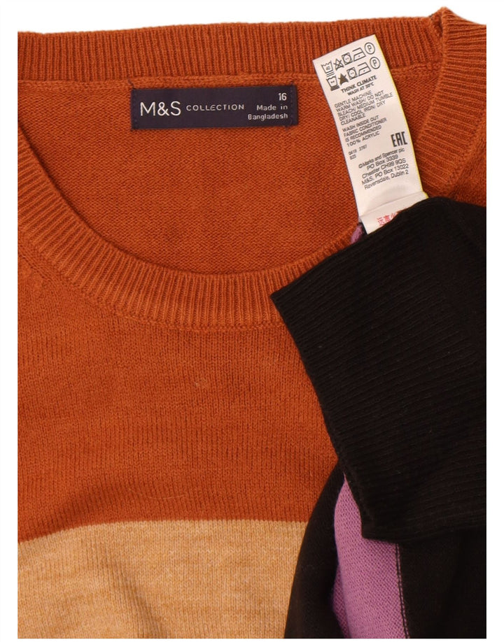 Maglione maglione girocollo da donna Marks & Spencer UK 16 grande multicolore