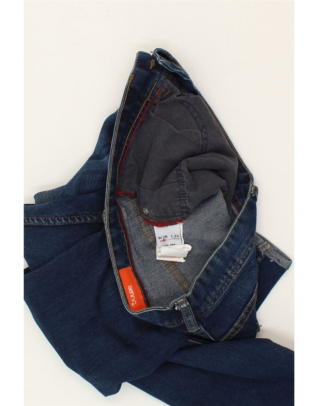 JULES Womens Slim Jeans W26 L30  Navy Blue Vintage Jules and Second-Hand Jules from Messina Hembry 
