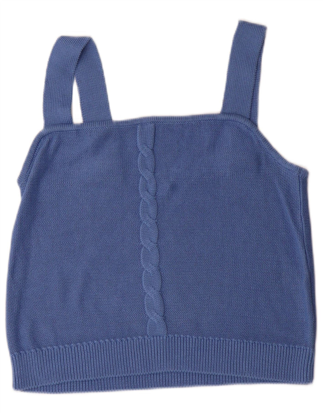 PETER HAHN Womens Knit Cami Top UK 14 Medium Blue Cotton