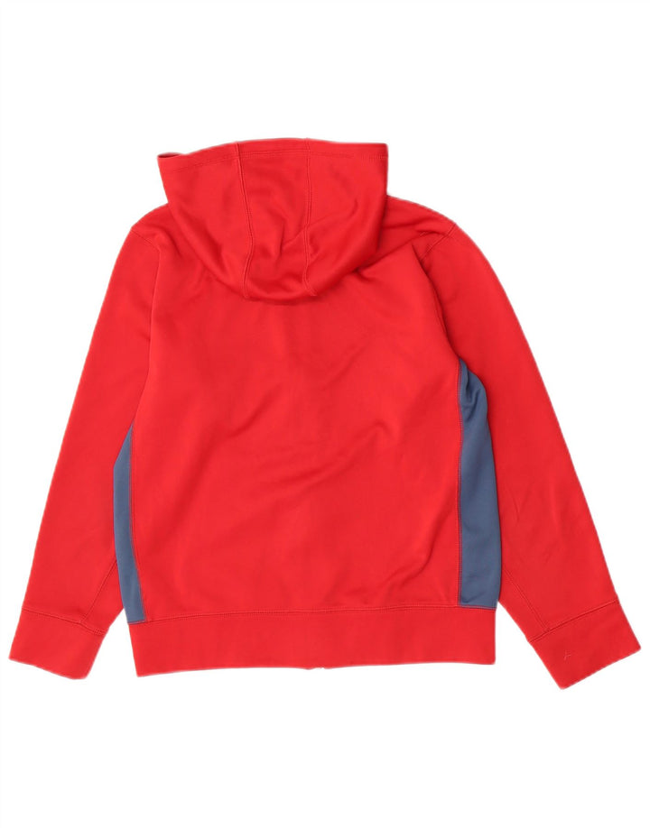 Felpa con cappuccio e zip Nike da ragazzo, 12-13 anni, grande, in poliestere color block rosso