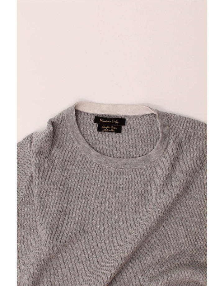 MASSIMO DUTTI Mens Crew Neck Jumper Sweater Small Grey Cotton Vintage Massimo Dutti and Second-Hand Massimo Dutti from Messina Hembry 